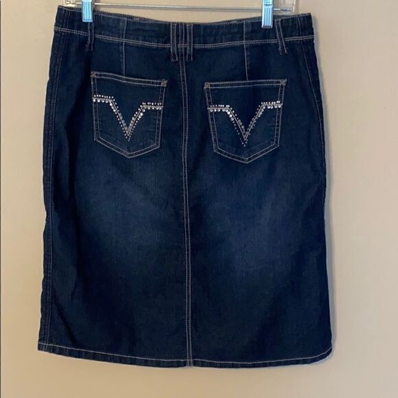 Cato Denim Rhinestone Back Pocket Skirt - Picture 5 of 7